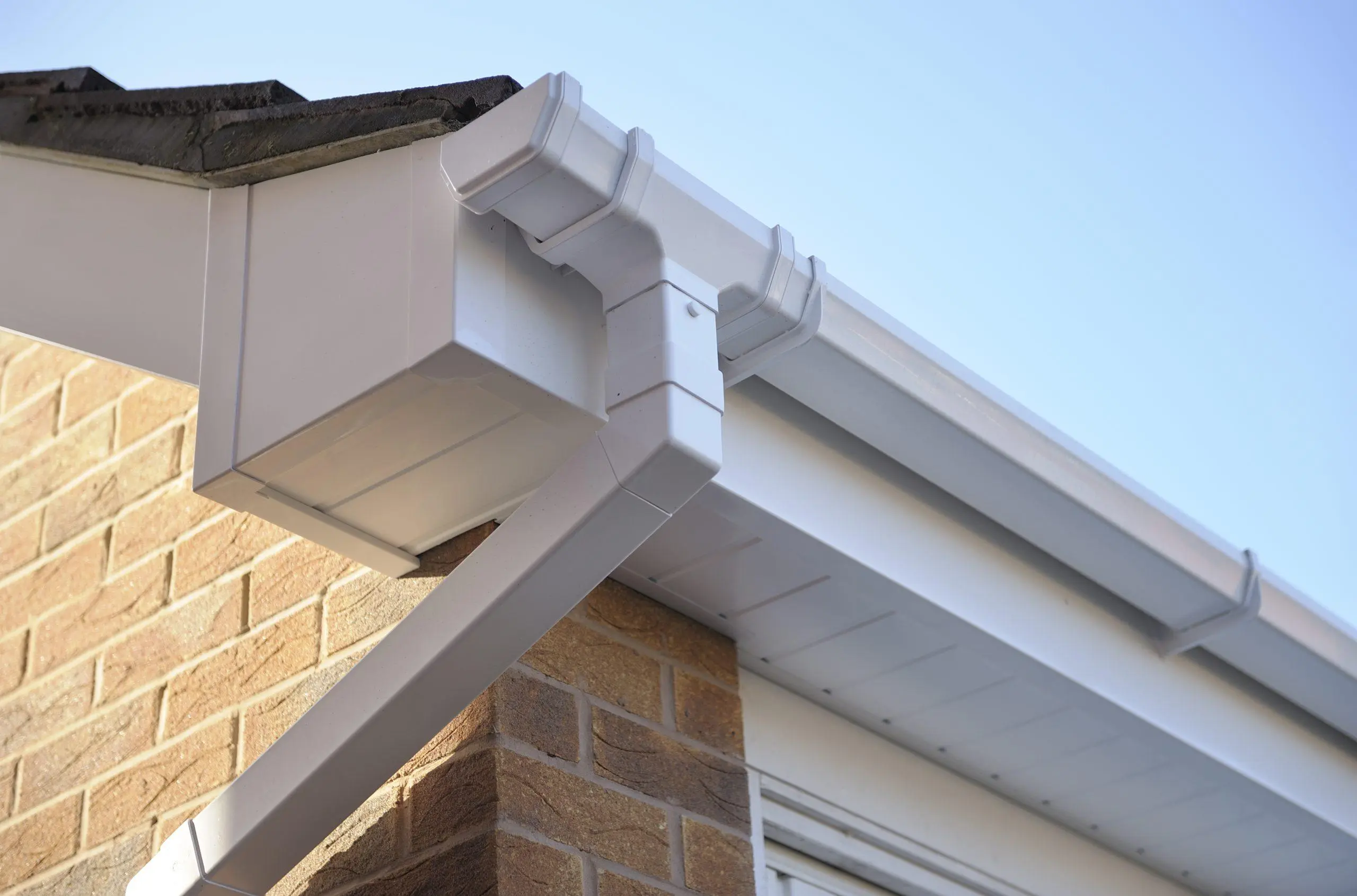 UPVC fascia and soffits London boards freshly fitted along a roof edge