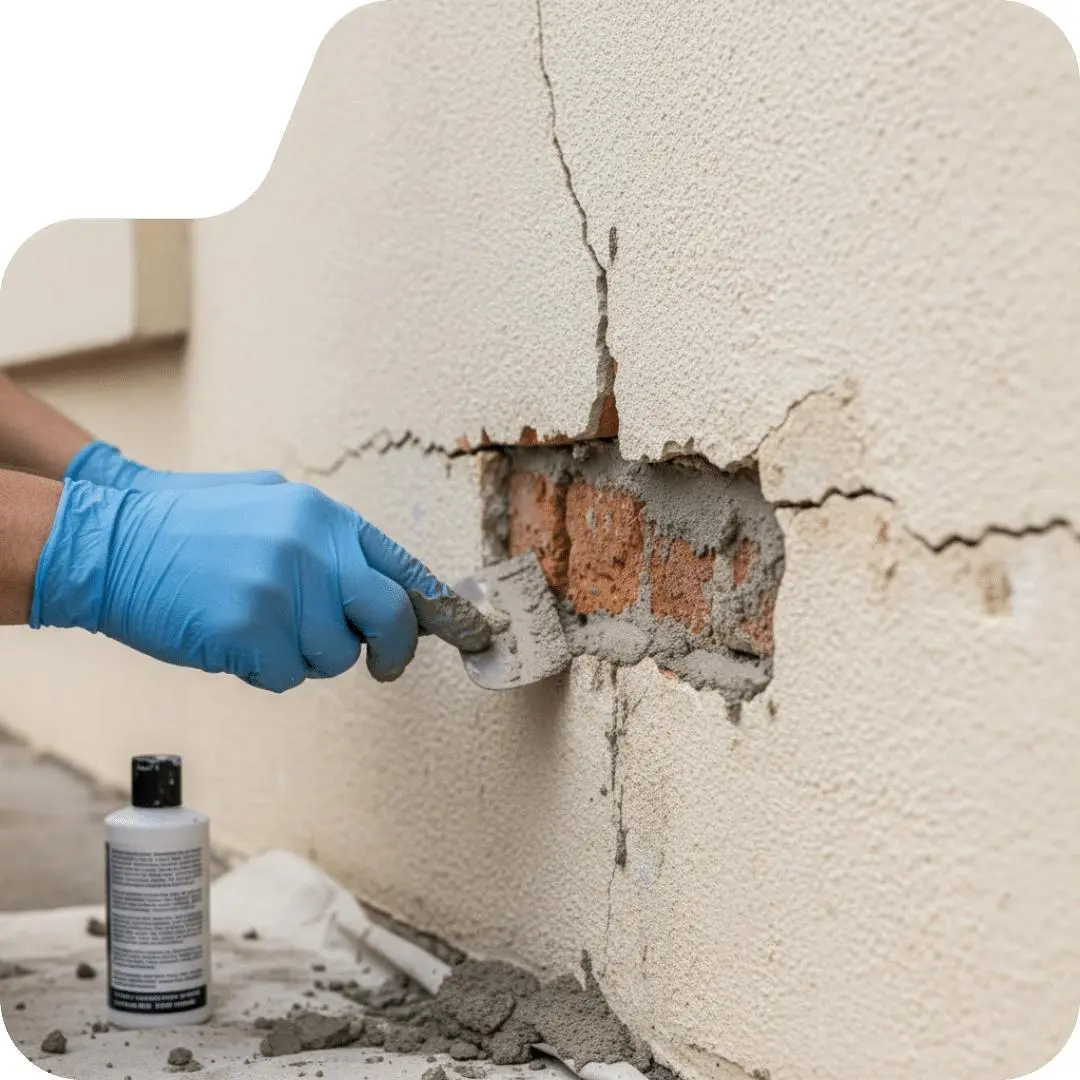 rendering services London plasterer applying a smooth protective coat to brick walls