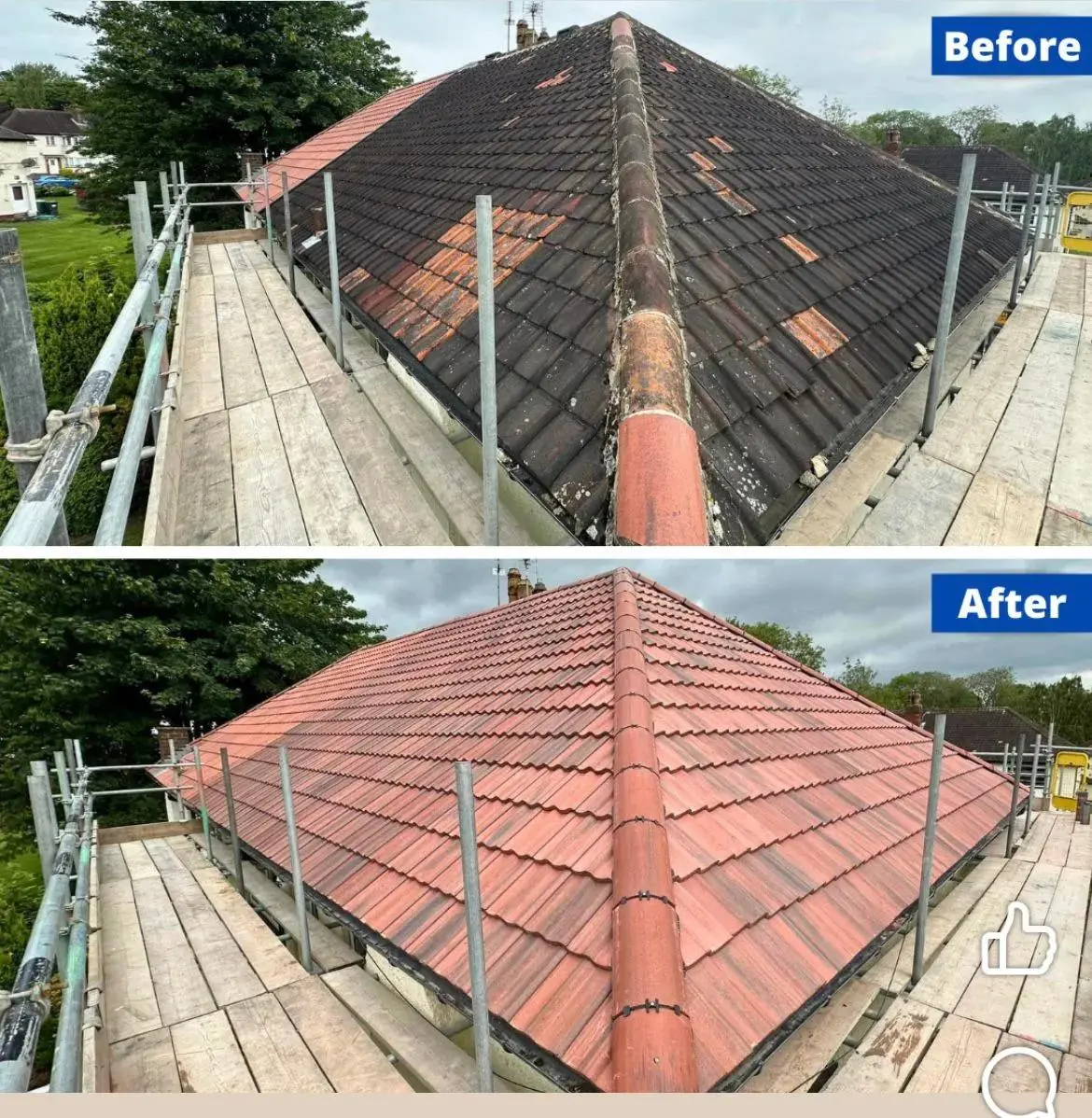 tiled roof repair London materials showing clay and natural slate tiles